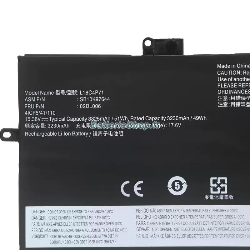 Batterie pour Lenovo L18L4P71 