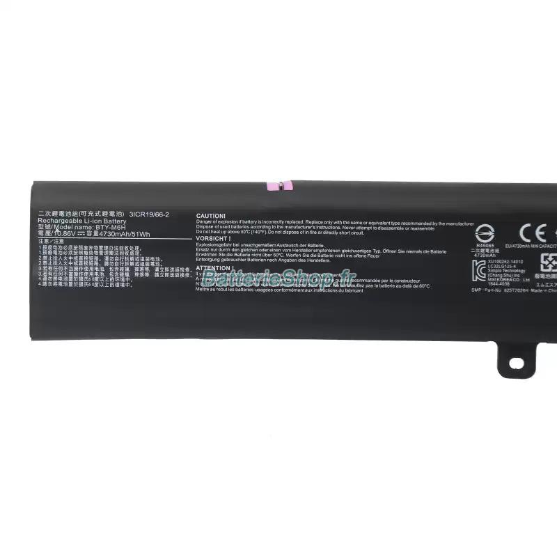 Batterie pour MSI GE65 Raider 9SE-043FR